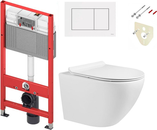 Унитаз подвесной с инсталляцией Grado GD-W203T + TECE Kit 9400413 - фото