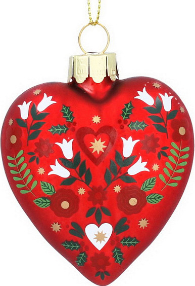 Елочная игрушка Gisela Graham Alpine Christmas Альпийское сердце / 00583 - фото