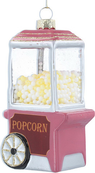 Елочная игрушка Gisela Graham All Glass Аппарат для приготовления попкорна / 00854 - фото