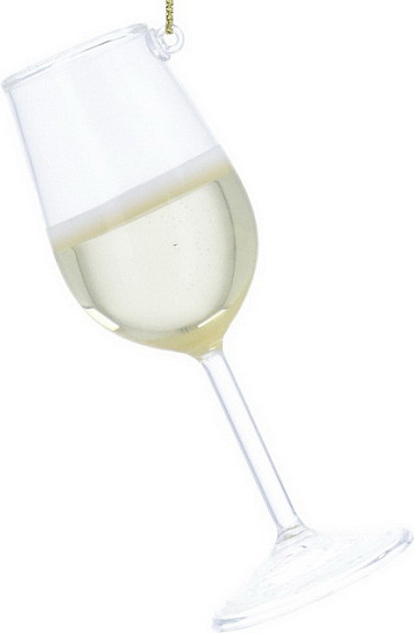 Елочная игрушка Gisela Graham Jolly Christmas Бокал белого вина / 02648 - фото