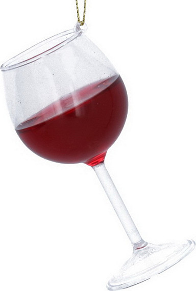 Елочная игрушка Gisela Graham Jolly Christmas Бокал красного вина / 01243 - фото