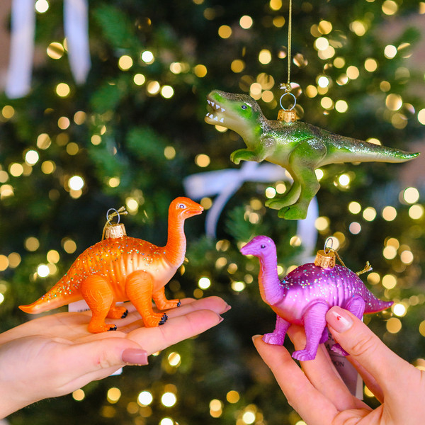 Елочная игрушка Gisela Graham All Glass Динозавр / 01005_1
