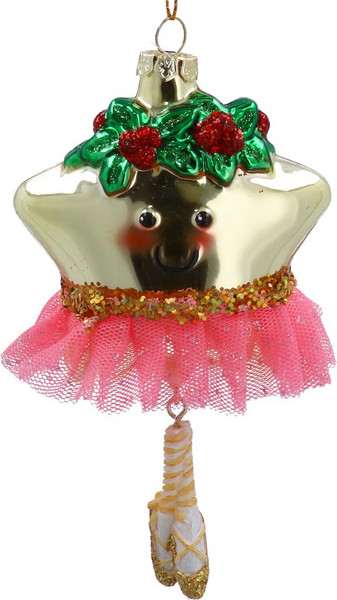 Елочная игрушка Gisela Graham All Glass Звезда-балерина / 00975 - фото