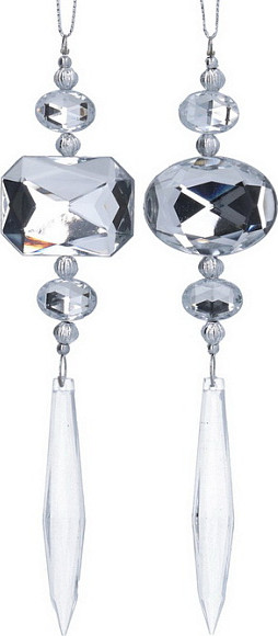 Елочная игрушка Gisela Graham Snowberries Капля-сосулька / 10222