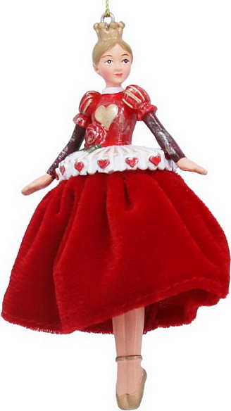 Елочная игрушка Gisela Graham Alice in Christmas Land Королева сердец в бархатной юбке / 10049 - фото