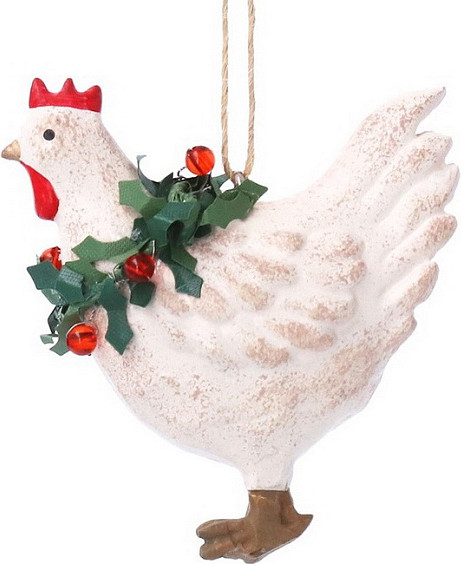 Елочная игрушка Gisela Graham Going Home For Christmas Курица / 10358_1 - фото