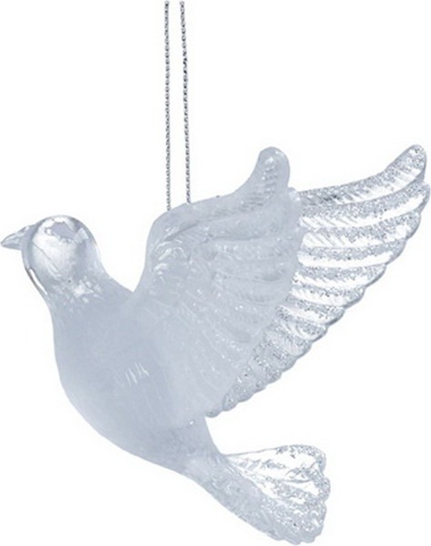 Елочная игрушка Gisela Graham Snowberries Летящий голубь / 15348 - фото