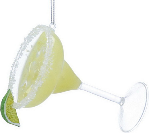 Елочная игрушка Gisela Graham Jolly Christmas Маргарита с лаймом (бокал) / 02649 - фото