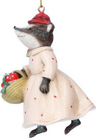 Елочная игрушка Gisela Graham Woodland Tales Миссис Барсук / 14324_2 - фото