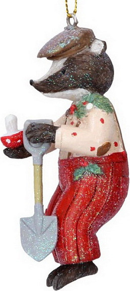 Елочная игрушка Gisela Graham Woodland Tales Мистер Барсук / 14324_1 - фото