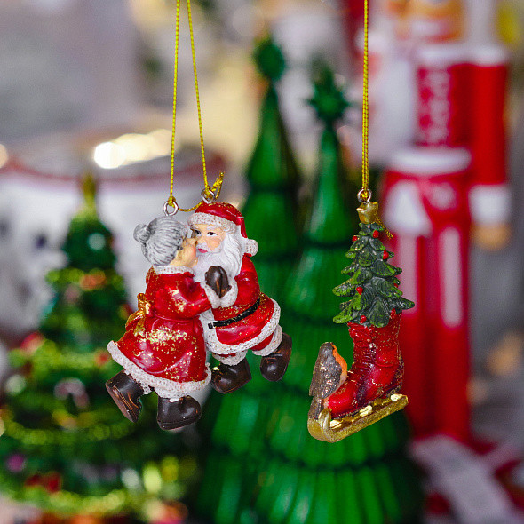 Елочная игрушка Gisela Graham Nostalgia Мистер и Миссис Клаус / 10871