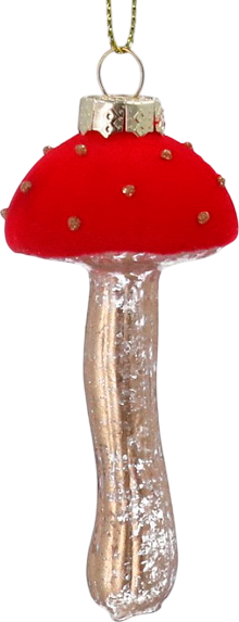 Елочная игрушка Gisela Graham Alice in Christmas Land Мухомор (гриб) / 02652 - фото