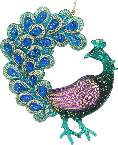 Елочная игрушка Gisela Graham Paradise Garden Павлин / 10787 - фото