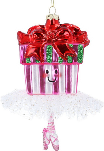 Елочная игрушка Gisela Graham All Glass Подарок-балерина / 00971 - фото