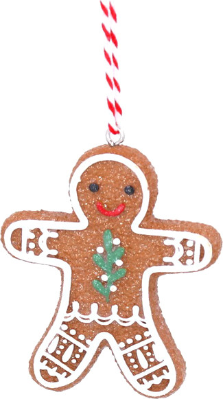 Елочная игрушка Gisela Graham A Nordic Christmas Пряничный человечек с остролистом / 10260 - фото