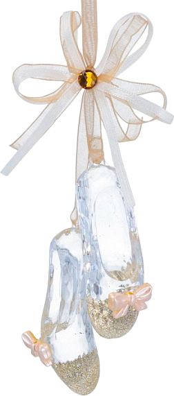 Елочная игрушка Gisela Graham Night at the Opera Пуанты с золотой лентой / 10185 - фото