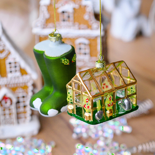 Елочная игрушка Gisela Graham All Glass Резиновые сапоги / 01128