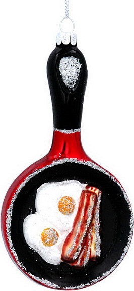 Елочная игрушка Gisela Graham Jolly Christmas Сковорода с яичницей и беконом / 01691 - фото