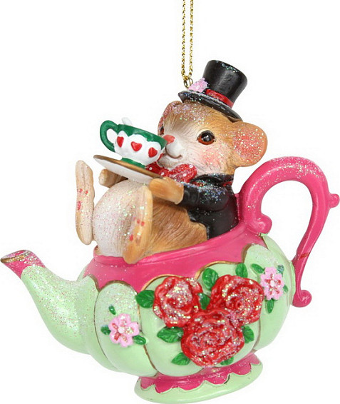 Елочная игрушка Gisela Graham Fairy Tales Соня в чайнике / 12509 - фото