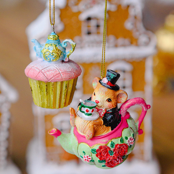 Елочная игрушка Gisela Graham Fairy Tales Соня в чайнике / 12509