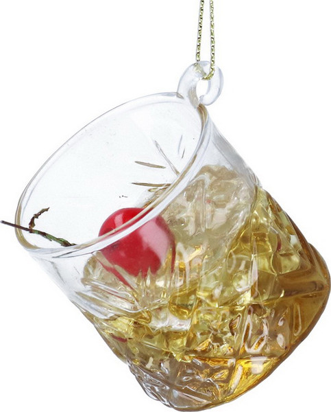 Елочная игрушка Gisela Graham All Glass Стакан Виски сауэр / 01025 - фото