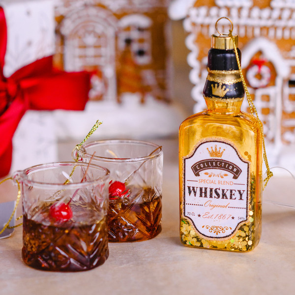 Елочная игрушка Gisela Graham All Glass Стакан Виски сауэр / 01025