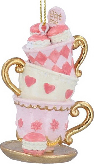 Елочная игрушка Gisela Graham Fairy Tales Стопка чайных чашек / 16383_1 - фото
