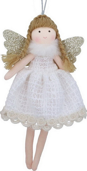 Подвеска новогодняя Gisela Graham Baby's First Christmas Фея в кружевном платье / 17286_2  - фото