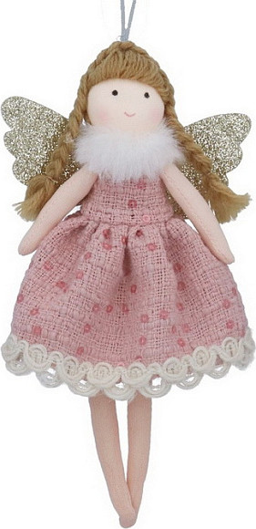 Подвеска новогодняя Gisela Graham Baby's First Christmas Фея в кружевном платье / 17286_1 - фото