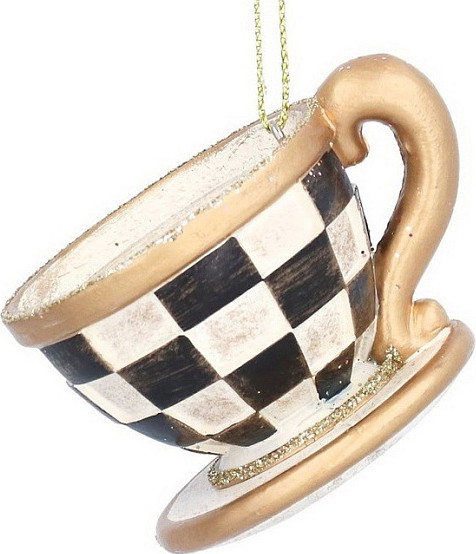 Елочная игрушка Gisela Graham Alice in Christmas Land Чашка с блюдцем / 10682_2 - фото