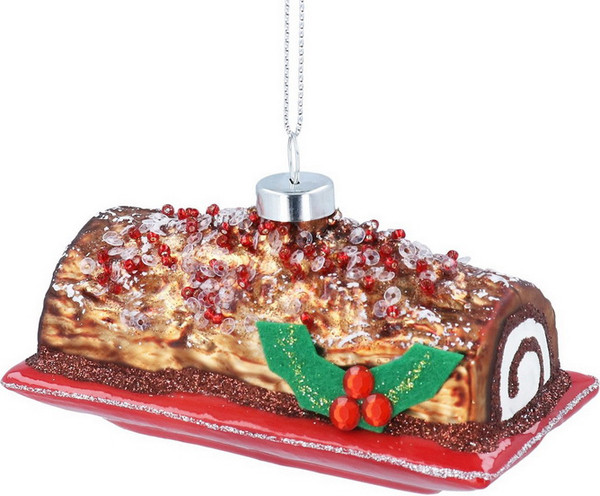 Елочная игрушка Gisela Graham All Glass Шоколадный торт / 01001 - фото