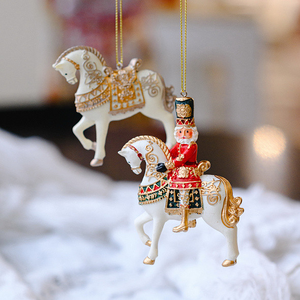 Елочная игрушка Gisela Graham Nostalgia Щелкунчик на коне / 16435_2