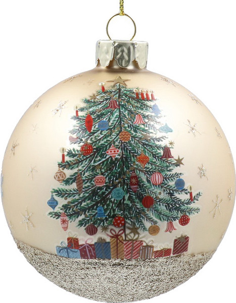 Шар новогодний Gisela Graham Nostalgia Елка с подарками / 00780 - фото