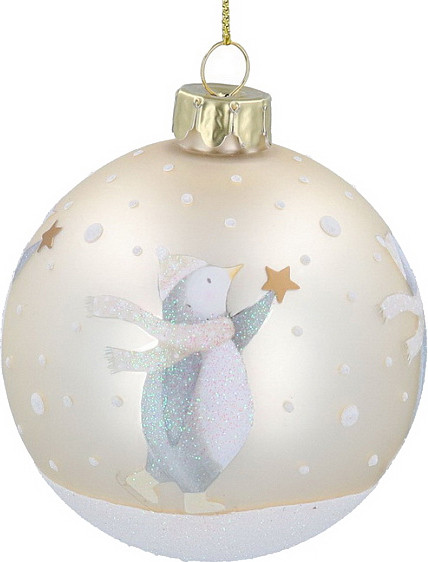 Шар новогодний Gisela Graham Baby's First Christmas Пингвин / 00260 - фото