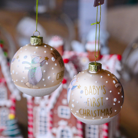 Шар новогодний Gisela Graham Baby's First Christmas Пингвин / 00260