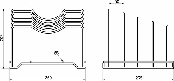 Держатель для крышек AKS 260х235х20 / 91 233