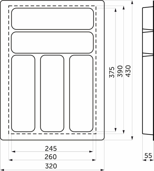 Органайзер для столовых приборов AKS 400 Marble 320х430