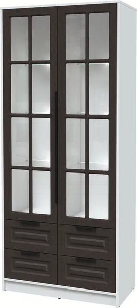 Шкаф с витриной Интерлиния Концепт КТ-ШВ2 с подсветкой Деко - фото