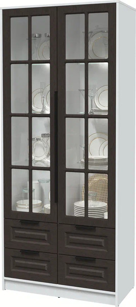 Шкаф с витриной Интерлиния Концепт КТ-ШВ2 с подсветкой Деко