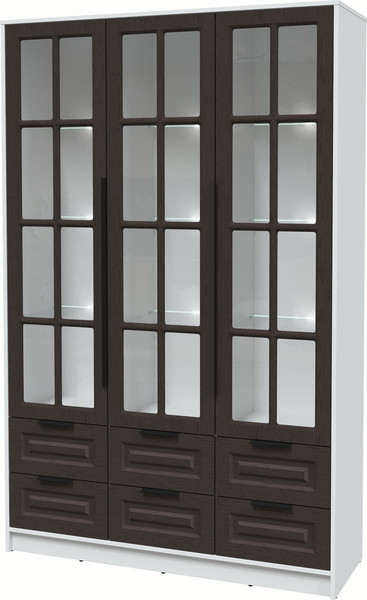 Шкаф с витриной Интерлиния Концепт КТ-ШВ3 с подсветкой Деко - фото