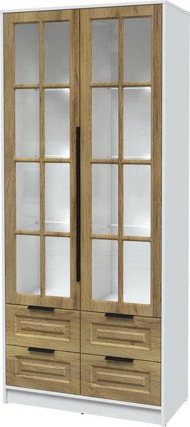 Шкаф с витриной Интерлиния Концепт КТ-ШВ2 с подсветкой Деко - фото