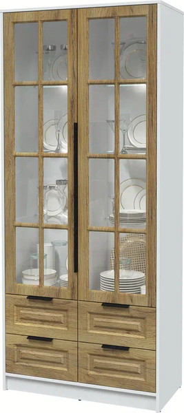 Шкаф с витриной Интерлиния Концепт КТ-ШВ2 с подсветкой Деко