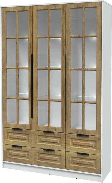 Шкаф с витриной Интерлиния Концепт КТ-ШВ3 с подсветкой Деко - фото