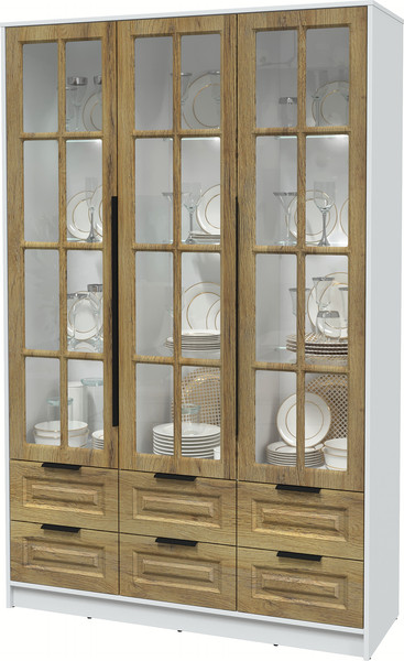 Шкаф с витриной Интерлиния Концепт КТ-ШВ3 с подсветкой Деко