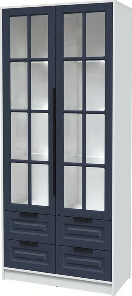 Шкаф с витриной Интерлиния Концепт КТ-ШВ2 с подсветкой Деко - фото