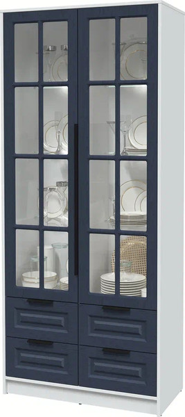 Шкаф с витриной Интерлиния Концепт КТ-ШВ2 с подсветкой Деко