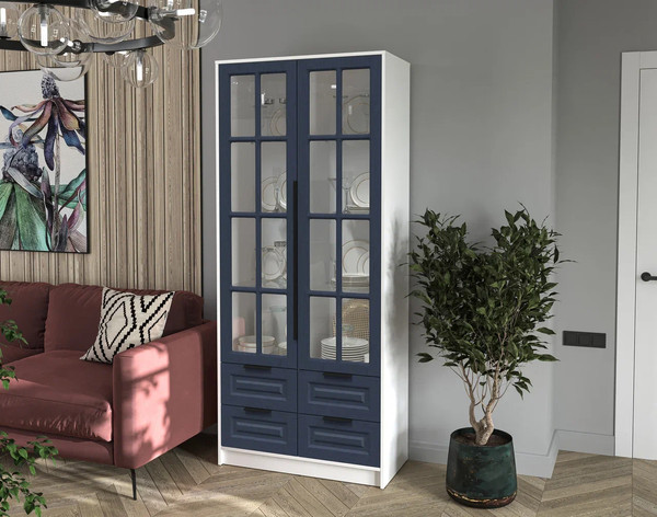 Шкаф с витриной Интерлиния Концепт КТ-ШВ2 Деко