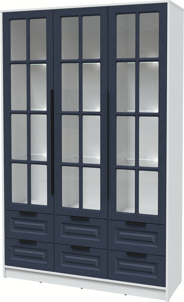 Шкаф с витриной Интерлиния Концепт КТ-ШВ3 с подсветкой Деко - фото