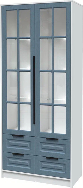 Шкаф с витриной Интерлиния Концепт КТ-ШВ2 с подсветкой Деко - фото