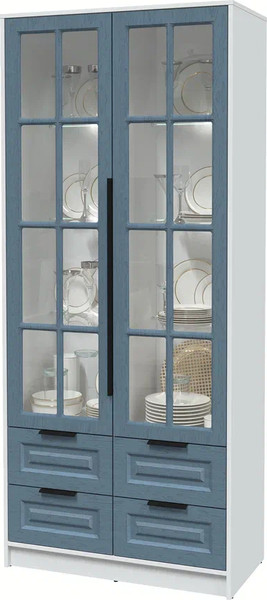 Шкаф с витриной Интерлиния Концепт КТ-ШВ2 с подсветкой Деко